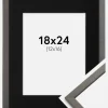 Ramme Edsbyn Grafit 18x24 cm - Passepartout Sort 13x17 cm