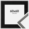 Ramme Edsbyn Grafit 60x60 cm - Passepartout Sort 45x45 cm