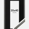 Ramme Edsbyn Grafit 20x40 cm - Passepartout Sort 10x30 cm