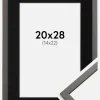 Ramme Edsbyn Grafit 20x28 cm - Passepartout Sort 15x23 cm