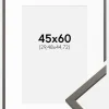 Ramme Edsbyn Grafit 45x60 cm - Passepartout Hvid 12x18 inches