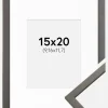 Ramme Edsbyn Grafit 15x20 cm - Passepartout Hvid 4x5 inches