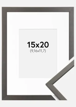 Ramme Edsbyn Grafit 15x20 cm - Passepartout Hvid 4x5 inches