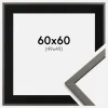 Ramme Edsbyn Grafit 60x60 cm - Passepartout Sort 50x50 cm