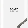 Ramme Edsbyn Grafit 50x70 cm - Passepartout Hvid 42x59,4 cm (A2)
