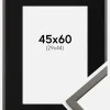 Ramme Edsbyn Grafit 45x60 cm - Passepartout Sort 30x45 cm