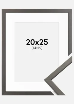 Ramme Edsbyn Grafit 20x25 cm - Passepartout Hvid 15x20 cm