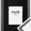 Ramme Edsbyn Grafit 11x15 cm - Passepartout Sort 7x9 cm
