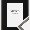 Ramme Edsbyn Grafit 20x25 cm - Passepartout Sort 13x19,5 cm
