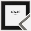 Ramme Edsbyn Grafit 40x40 cm - Passepartout Sort 30x30 cm
