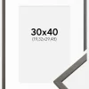 Ramme Edsbyn Grafit 30x40 cm - Passepartout Hvid 8x12 inches