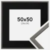 Ramme Edsbyn Grafit 50x50 cm - Passepartout Sort 35x35 cm