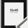 Ramme Edsbyn Grafit 32x45 cm - Passepartout Sort 10x12 inches