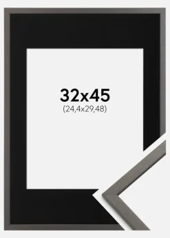 Ramme Edsbyn Grafit 32x45 cm - Passepartout Sort 10x12 inches