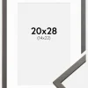 Ramme Edsbyn Grafit 20x28 cm - Passepartout Hvid 15x23 cm