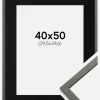Ramme Edsbyn Grafit 40x50 cm - Passepartout Sort 12x16 inches