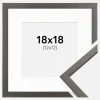 Ramme Edsbyn Grafit 18x18 cm - Passepartout Hvid 13x13 cm