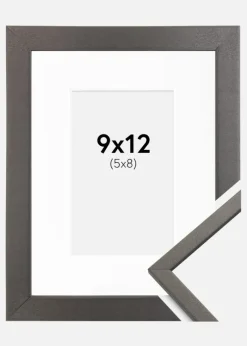 Ramme Edsbyn Grafit 9x12 cm - Passepartout Hvid 6x9 cm