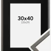 Ramme Edsbyn Grafit 30x40 cm - Passepartout Sort 21x30 cm