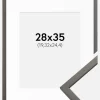 Ramme Edsbyn Grafit 28x35 cm - Passepartout Hvid 8x10 inches