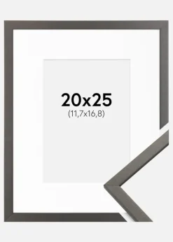 Ramme Edsbyn Grafit 20x25 cm - Passepartout Hvid 5x7 inches