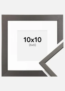 Ramme Edsbyn Grafit 10x10 cm - Passepartout Hvid 7x7 cm
