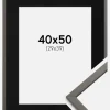 Ramme Edsbyn Grafit 40x50 cm - Passepartout Sort 30x40 cm
