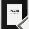 Ramme Edsbyn Grafit 24x30 cm - Passepartout Sort 6x8 inches