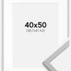 Ramme Edsbyn Grey 40x50 cm - Passepartout Hvid 29,7x42 cm (A3)