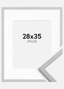 Ramme Edsbyn Grey 28x35 cm - Passepartout Hvid 20x25 cm