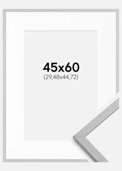Ramme Edsbyn Grey 45x60 cm - Passepartout Hvid 12x18 inches