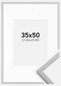 Ramme Edsbyn Grey 35x50 cm - Passepartout Hvid 9x12 inches