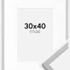 Ramme Edsbyn Grey 30x40 cm - Passepartout Hvid 18x27 cm