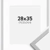 Ramme Edsbyn Grey 28x35 cm - Passepartout Hvid 8x10 inches