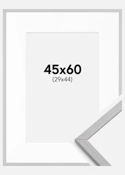 Ramme Edsbyn Grey 45x60 cm - Passepartout Hvid 30x45 cm