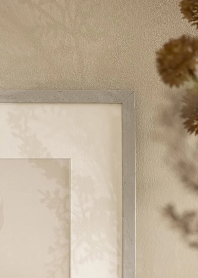 Ramme Edsbyn Grey 50x70 cm - Passepartout Hvid 42x59,4 cm (A2)