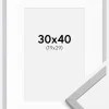 Ramme Edsbyn Grey 30x40 cm - Passepartout Hvid 20x30 cm