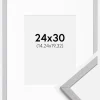 Ramme Edsbyn Grey 24x30 cm - Passepartout Hvid 6x8 inches