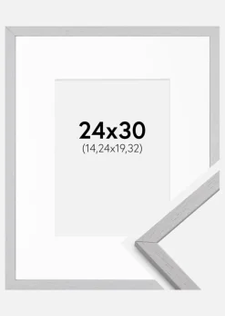 Ramme Edsbyn Grey 24x30 cm - Passepartout Hvid 6x8 inches