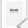 Ramme Edsbyn Grey 30x40 cm - Passepartout Hvid 21x29,7 cm (A4)