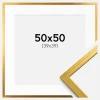 Ramme Edsbyn Guld 50x50 cm - Passepartout Hvid 40x40 cm