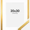 Ramme Edsbyn Guld 20x30 cm - Passepartout Hvid 15x21 cm (A5)