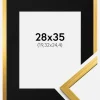 Ramme Edsbyn Guld 28x35 cm - Passepartout Sort 8x10 inches