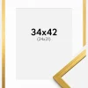 Ramme Edsbyn Guld 34x42 cm - Passepartout Hvid 25x32 cm