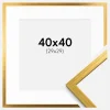Ramme Edsbyn Guld 40x40 cm - Passepartout Hvid 30x30 cm