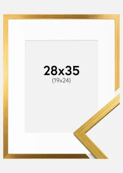 Ramme Edsbyn Guld 28x35 cm - Passepartout Hvid 20x25 cm
