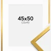 Ramme Edsbyn Guld 45x50 cm - Passepartout Hvid 34x42 cm