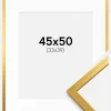 Ramme Edsbyn Guld 45x50 cm - Passepartout Hvid 34x40 cm
