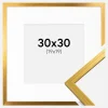 Ramme Edsbyn Guld 30x30 cm - Passepartout Hvid 20x20 cm