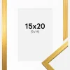 Ramme Edsbyn Guld 15x20 cm - Passepartout Hvid 10x15 cm